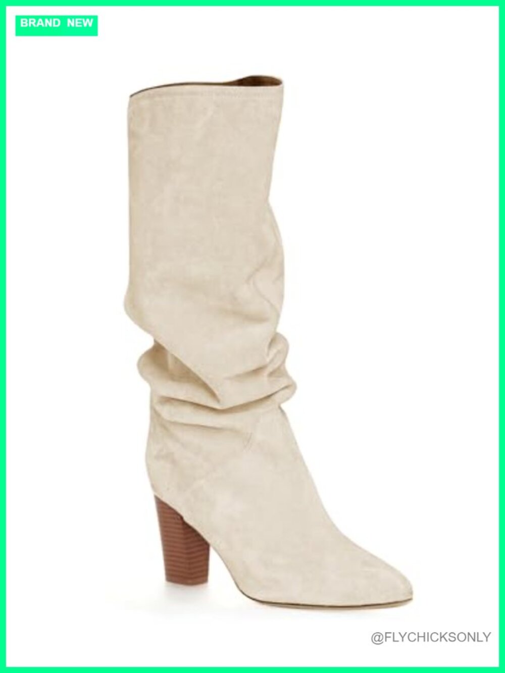 Womens Slouchy Knee High Boots Wide Calf Kitten Heel Pointed Toe Pull On